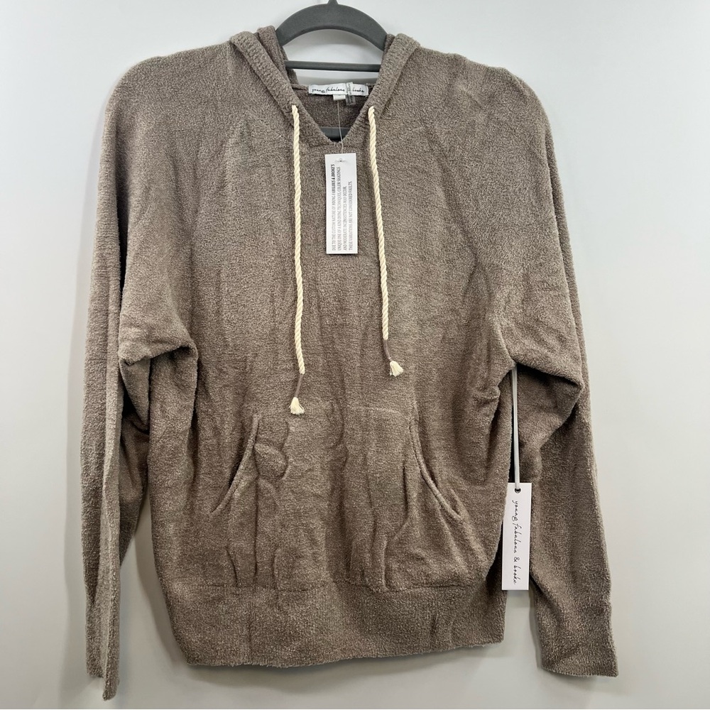 Young Fabulous & Broke YFB Hoodie Womens S Oatmeal Soft Knit Cowl Neck NWT